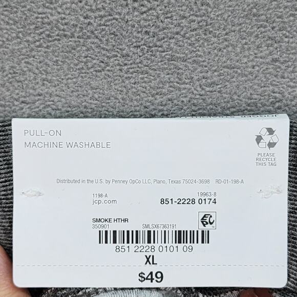 NWT Liz Claiborne Jogger Straight Leg XLARGE Mid Rise Pant Gray Heather Yoga NEW - Picture 9 of 12